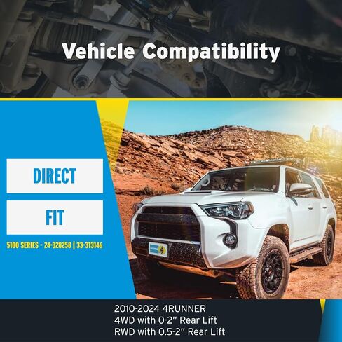 مجموعة سلسلة Bilstein 5100 من الصدمات الأمامية والخلفية تناسب 2010-2024 4runner مع 4-2 "المصعد الخلفي | يوفر 4-2.5" رفع الأمامي | يتضمن Trendsauto شارات | 24-328258 33-313146 in Kuwait