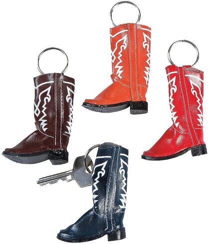 Fun Express Cowboy Boot Keains - تفضل الحزب الغربي باحتفالات أعياد الميلاد والمناسبات الخاصة - هدايا تذكارية ممتعة للضيوف - مثالية للأحداث ذات الطابع الغربي - 12 قطعة in Saudi Arabia