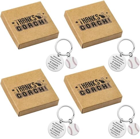 WATINC Coach Appreciation Keychain Gift Set, 4Pcs Sport Match Cheer Keychains Keepsake Present with Thank You Packaging in Saudi Arabia