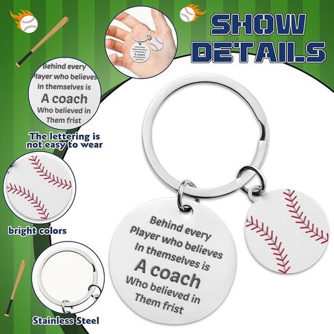 WATINC Coach Appreciation Keychain Gift Set, 4Pcs Sport Match Cheer Keychains Keepsake Present with Thank You Packaging in Saudi Arabia