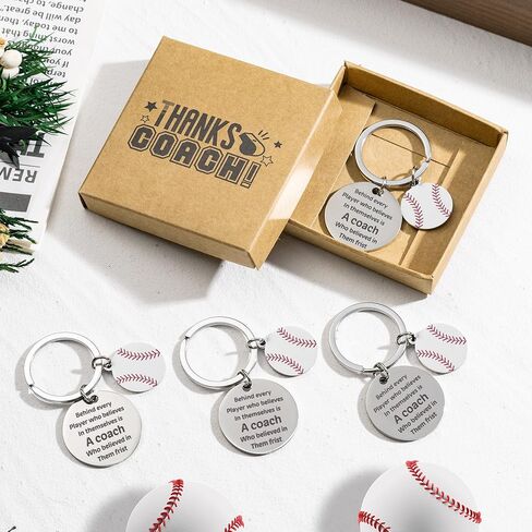 WATINC Coach Appreciation Keychain Gift Set, 4Pcs Sport Match Cheer Keychains Keepsake Present with Thank You Packaging in Saudi Arabia