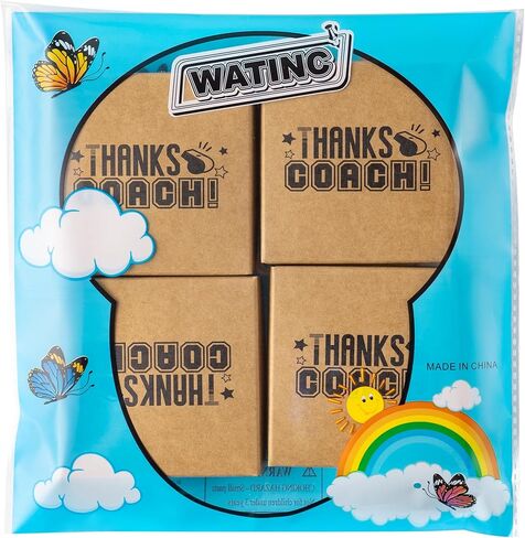 WATINC Coach Appreciation Keychain Gift Set, 4Pcs Sport Match Cheer Keychains Keepsake Present with Thank You Packaging in Saudi Arabia