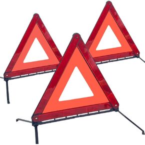 Sutekus Foldable Warning Triangle 3 Pack Emergency Warning Triangle Reflector Roadside Safety Triangle with Storage Case