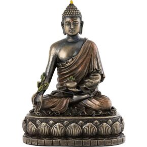 Top Collection Medicine Buddha Statue - Buddha of Healing Sculpture in Premium Cold Cast Bronze- 5.5-Inch Collectible Figurine