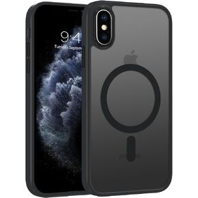 Telaso iPhone Xs Max Case, iPhone Xs Max Phone Case Compatible with Magsafe Wireless Charging Translucent Matte Slim Anti-Scratch Non-Slip Military Grade Protective Magnetic iPhone Xs Max Case, Black