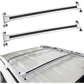 2Pcs Roof Racks Silver 165LBS Cross Bars Compatible for Toyota for Highlander 2008-2013 (Only Models with Existing Roof Rails), Aluminum Cargo Carrier Rooftop Bag Luggage Racks Cross bar