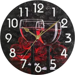 Naanle الأمير الصغير والثعلب يجلس على العشب تحت السماء المرصعة بالنجوم طباعة ساعة حائط مستديرة ديكور، 9.5 بوصة تعمل بالبطارية كوارتز تناظرية ساعة مكتب هادئة للمنزل والمكتب والمدرسة