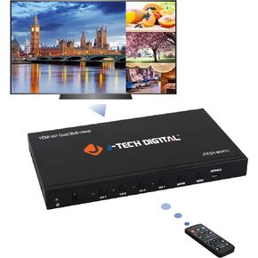 J-Tech Digital HDMI Multi-Viewer Quad 4x1 Seamless Switch 1080p Switcher w/5 Display Modes & VGA Loop Out [JTECH-MV41V]