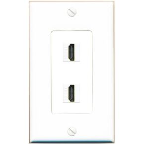 RiteAV Custom HDMI Wall Plate 2 Port - 1 Gang [White/White]