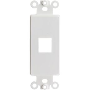 Decora Wall Plate Insert, 1 Hole Keystone Jack, Single Gang, White