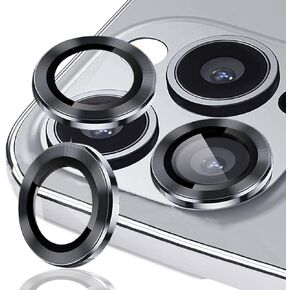 Camera Lens Protector for iPhone 14 Pro 6.1"& iPhone 14 Pro Max 6.7", Tempered Glass Camera Lens Protector Aluminum Alloy Lens Ring Cover Fit for iPhone 14 Pro/iPhone 14 Pro Max(Black)