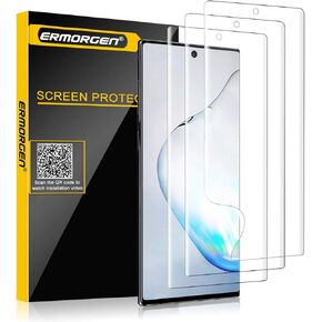 (3 Pack) TPU Screen Protector Compatible For Samsung Galaxy Note 10 High Definition Edge to Edge HD (Full Coverage), Case Friendly Anti-Scratch (Lifetime Replacement Warranty)