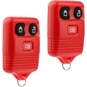 Key Fob Keyless Entry Remote fits Ford, Lincoln, Mercury, Mazda F150 F250 F350 Escape Expedition Explorer Ranger Flex (Red), Set of 2