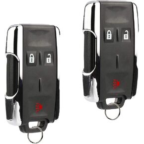 Key Fob Keyless Entry Remote compatible with Chevy Silverado Colorado/GMC Sierra Canyon 2014 2015 2016 2017 (M3N-32337100 Chrome), Set of 2