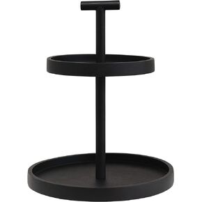 Bloomingville Mango Wood 2-Tier Handle, Black Tray