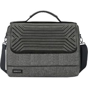DOMISO 14 Inch Multi-Functional Laptop Sleeve Business Briefcase Waterproof Messenger Shoulder Bag for 14" Laptops/Apple/Lenovo ThinkPad/HP Pavilion 14 Stream 14 / Dell, Black