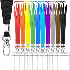 Lanyards for Cruise Ship Cards, 20 Pack Colorful Lanyards for Id Badges, Durable Neck Lanyard Strap for Kids, Men, Women, Cruise Lanyards, Keys, Wallet, Phone, USB, Keychain (10 Colors)