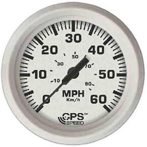 Faria 33147 Dress Speedometer GPS Studded 4" - White, 60 MPH