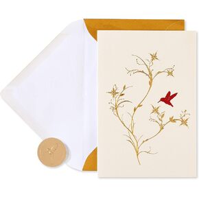 Papyrus Blank Card (Red Hummingbird)
