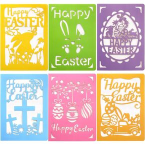 Fancy Land 12PCS Easter Cards with Envelopes and Stickers for Kids Die Cut Design Glitter Happy Easter Greeting Cards 5" x 7"