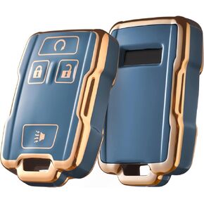ELOHEI Key Fob Cover for Chevy, Key Fob Case Accessories Compatible with GMC Sierra Yukon Canyon Chevrolet Silverado Suburban Tahoe Colorado Premium Soft TPU 360 Degree Full Protection