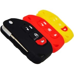 Silicone Remote Key Fob Case Covers Protectors for Jeep Wrangler JL JLU Rubicon Wagoneer Gladiator JT Flip/Fold Control