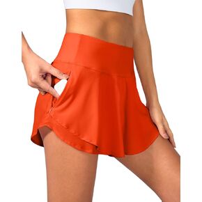 Soothfeel Athletic Shorts for Women High Rise Flowy Running Shorts with Pocket Quick Dry Workout Tennis Skirt Shorts