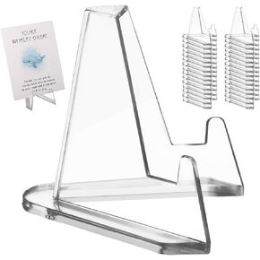 30pcs Card Display Stand, 2.2 Inch Small Transparent Card Holder Stand Acrylic Business Card Organizer Mini Clear Coin Easel Stand Desk Picture Holder for Medals, Sports Cards, Trading Cards