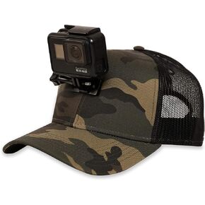 ActionHat® Camo Curve Bill - Patented Floating Hat Mount Compatible for GoPro, DJI, Insta360 Action Cameras