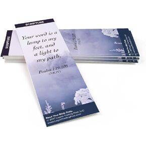 Christian Bookmark with Bible Verse, Pack of 25, Scripture Themed, Your Word I Have Hidden in my Heart, Psalm 119:11