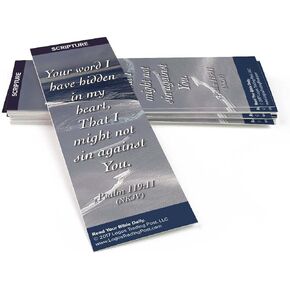 Christian Bookmark with Bible Verse, Pack of 25, Scripture Themed, Your Word I Have Hidden in my Heart, Psalm 119:11