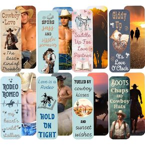 Western Romance Bookmark Set. Cowboy Romance Bookmarks. Great Gift for Western Novel Lovers and Cowboy Smut Books. Sexy Cowboy Bookmarks