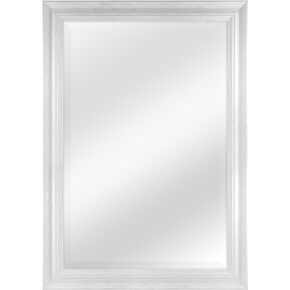 MCS 18 by 24 inch Scoop Mirror, 23.5 by 29.5 inch Outside Dimension, White Wash Finish 20547, 23.5 x 29.5 Inch