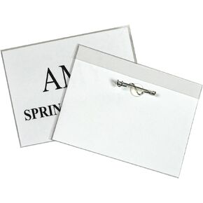 C-Line Pin Style Name Badge Holders with Inserts, 3 x 4 Inches, 100 per Box (94043)