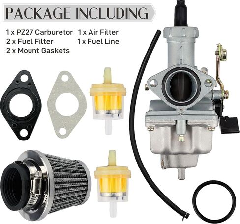 PZ27 Carburetor for CG 4-Stroke 150cc 200cc 250cc ATV Dirt Bike Go Kart Vertical Engine Compatible with Honda Taotao Sunl Buyang Coolsport Lifan Kazuma with 38mm Air Filter in Saudi Arabia