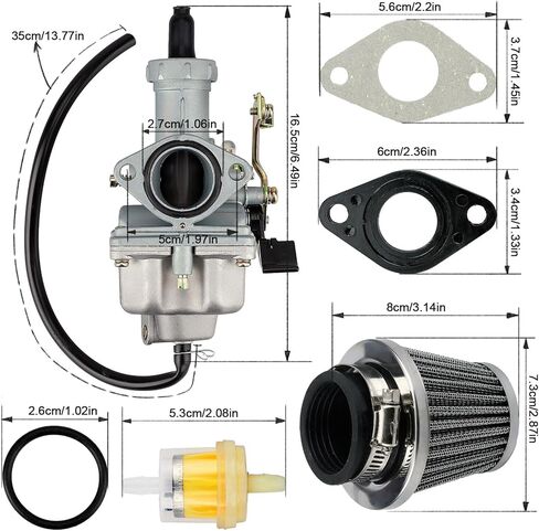 PZ27 Carburetor for CG 4-Stroke 150cc 200cc 250cc ATV Dirt Bike Go Kart Vertical Engine Compatible with Honda Taotao Sunl Buyang Coolsport Lifan Kazuma with 38mm Air Filter in Saudi Arabia