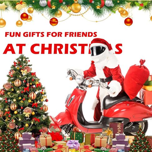 عيد الميلاد سانتا غطاء خوذة دراجة نارية، غطاء خوذة المهد، سانتا كلوز عيد الميلاد قبعة اكسسوارات الديكور للرجال، لخوذة دراجة نارية، وركوب الخيل متعة والهدايا in Kuwait