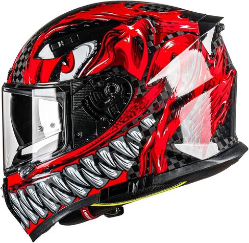 VCOROS FA-602 Carbon Fiber Full Face Motorcycle Helmet Unisex-Adult Dual Visor Helmets (Monstrous Red, XL) in Saudi Arabia