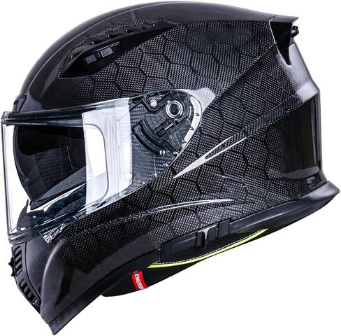 VCOROS FA-602 Carbon Fiber Full Face Motorcycle Helmet Unisex-Adult Dual Visor Helmets (Monstrous Red, XL) in Saudi Arabia