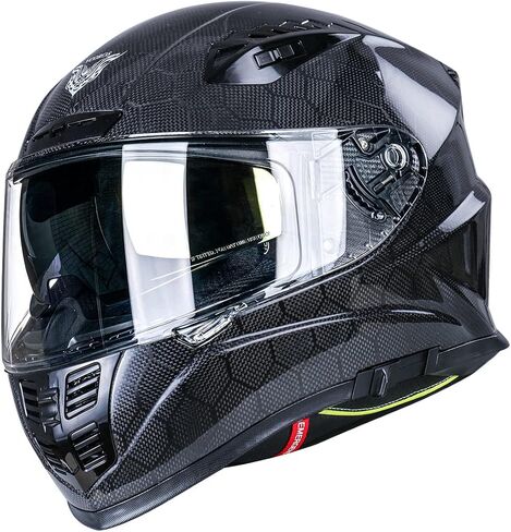 VCOROS FA-602 Carbon Fiber Full Face Motorcycle Helmet Unisex-Adult Dual Visor Helmets (Monstrous Red, XL) in Saudi Arabia