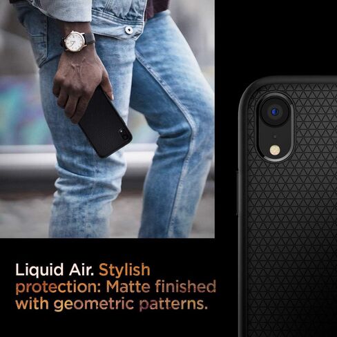 Spigen Liquid Air Armor مصمم لحافظة iPhone XR (2018) - أسود مطفي in Saudi Arabia