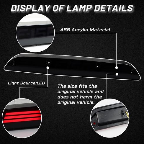 PGTONOE أحمر LED عالي التركيب الثالث للفرامل الثالثة مصباح إشارة الانعطاف متوافق مع Ford F150 F250 F350 F450 Ranger (أضواء توقف عالية) in Kuwait
