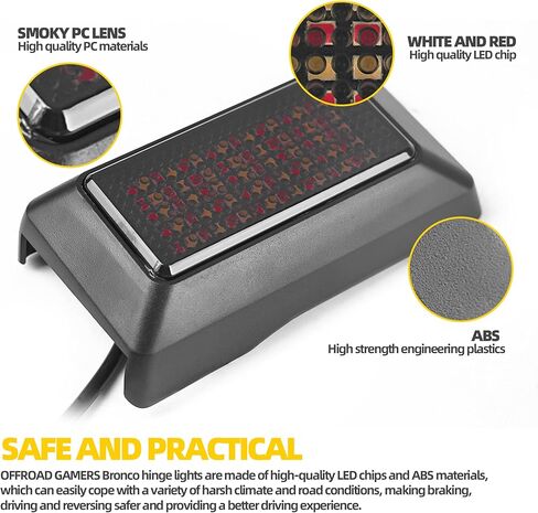 Bronco Rear Window Hinge Lights Plug and Play High Mount Stop Reversing Lights Compatible With Ford Bronco 2021+ Bronco LED Brake Running Reversing light in Kuwait