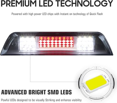 استبدال ضوء الفرامل الثالث LED عالي التركيب لـ 2016-2021 Toyota Tacoma 81570-04050 81570-04051 (عدسة شفافة لغطاء الكروم) in Saudi Arabia