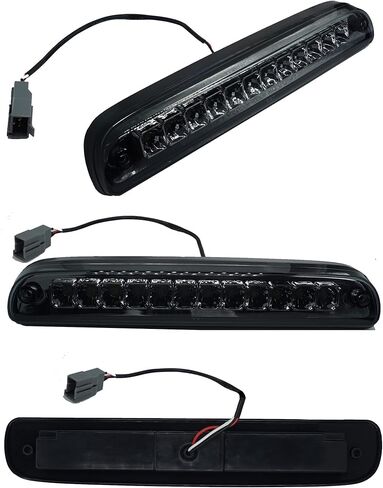 فرامل ثالثة عالية الإضاءة باللون الأحمر/الأبيض مع 12 عدسة دخان LED غطاء كروم متوافق مع Ford F250 F350 F450 F550 1999-2016 Super Duty 1993-2011 Ford Ranger in Kuwait