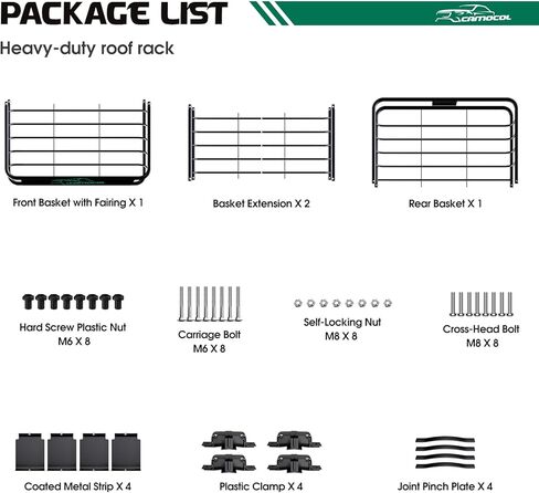 سلة سقف مقاس 64 بوصة × 39 بوصة × 6 بوصة، سلة شحن على حامل السقف شديدة التحمل، غطاء عالمي بسعة 250 رطل حامل البضائع على السطح لسيارات الدفع الرباعي والشاحنات وحامل أمتعة السيارة in Kuwait