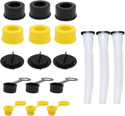 3Pcs Universal Gas Can Spout Replacement Improved Design Flexible Pour Nozzle Kit with Gasket Stopper Vent Cap Screw Caps in Saudi Arabia