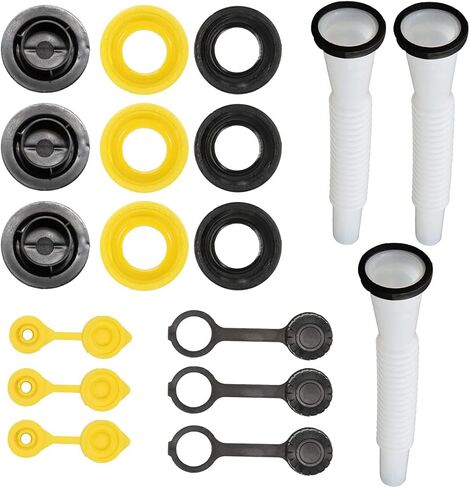 3Pcs Universal Gas Can Spout Replacement Improved Design Flexible Pour Nozzle Kit with Gasket Stopper Vent Cap Screw Caps in Saudi Arabia