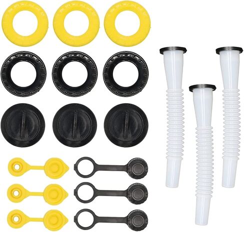 3Pcs Universal Gas Can Spout Replacement Improved Design Flexible Pour Nozzle Kit with Gasket Stopper Vent Cap Screw Caps in Saudi Arabia