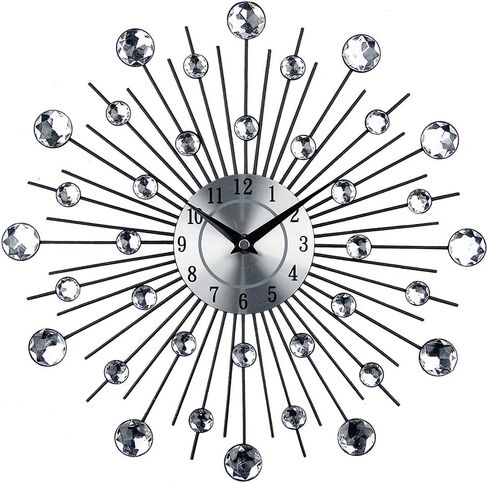 Crystal Wall Clock - Celebration Decorative Metal Wall Clock Handmade Metal Clock for Living Room, Bedroom, Office Space in Saudi Arabia